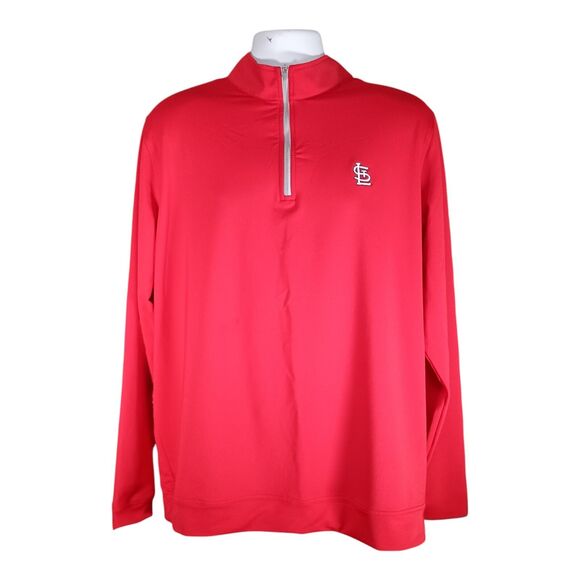 Peter Millar St.Louis Cardinals Perth Performance Quater-Zip Jacket Pullover XL